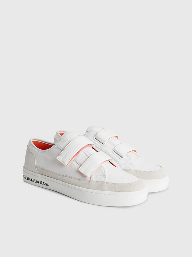 WHITE/CREAMY WHITE Recycled Velcro Trainers for men CALVIN KLEIN JEANS