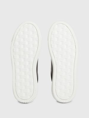 BLACK/BRIGHT WHITE Leather Trainers for men CALVIN KLEIN JEANS