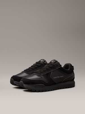 black buty sportowe z zamszu dla mężczyźni - calvin klein jeans