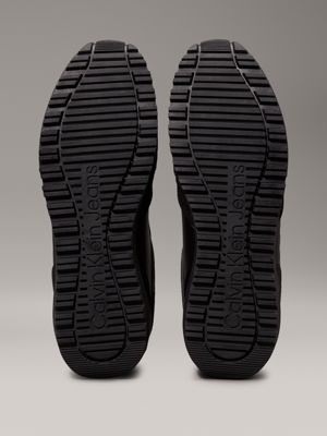 triple black suede trainers for men calvin klein jeans