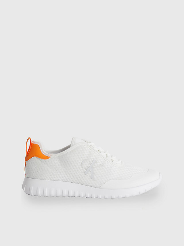 White/creamy White Recycled Mesh Trainers undefined men Calvin Klein