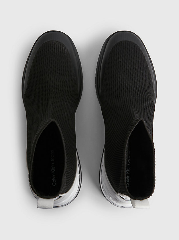 BLACK/WHITE Recycelte High Top Socken-Sneakers für Herren CALVIN KLEIN JEANS