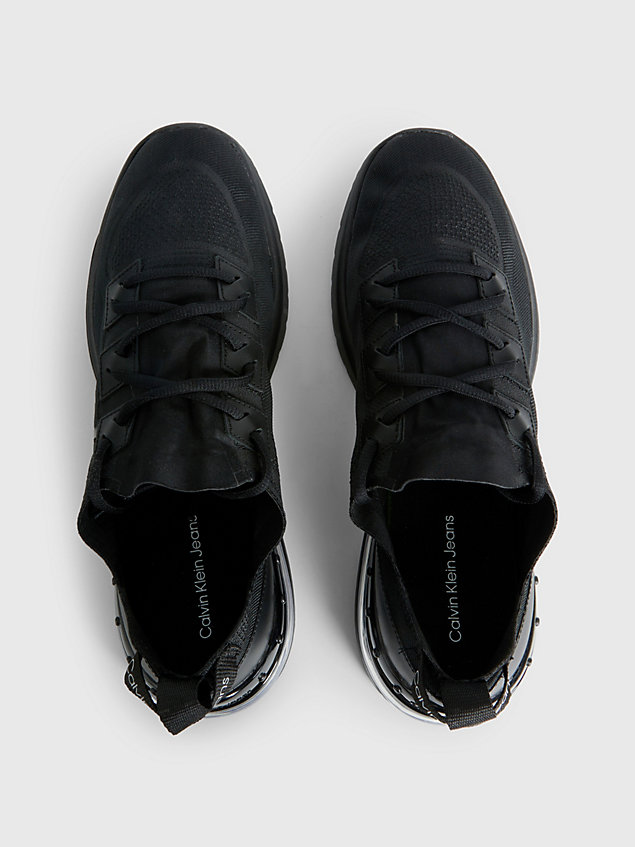 black recycled knit trainers for men calvin klein jeans