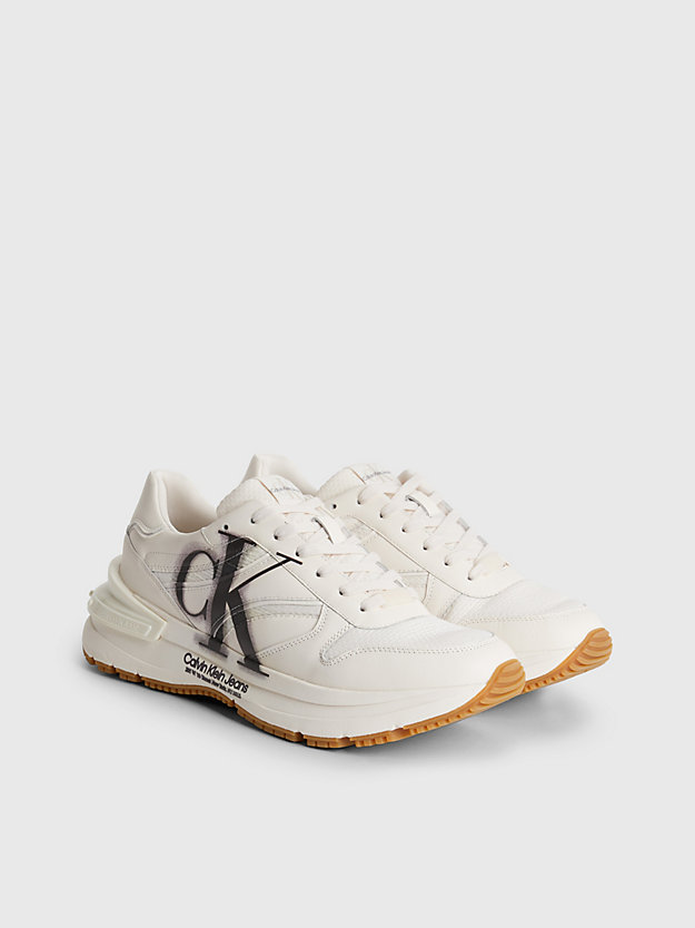 ANCIENT WHITE Leather Trainers for men CALVIN KLEIN JEANS