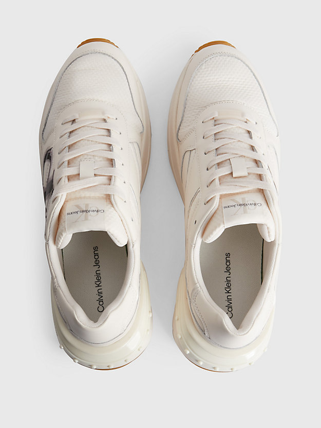 ANCIENT WHITE Leather Trainers for men CALVIN KLEIN JEANS