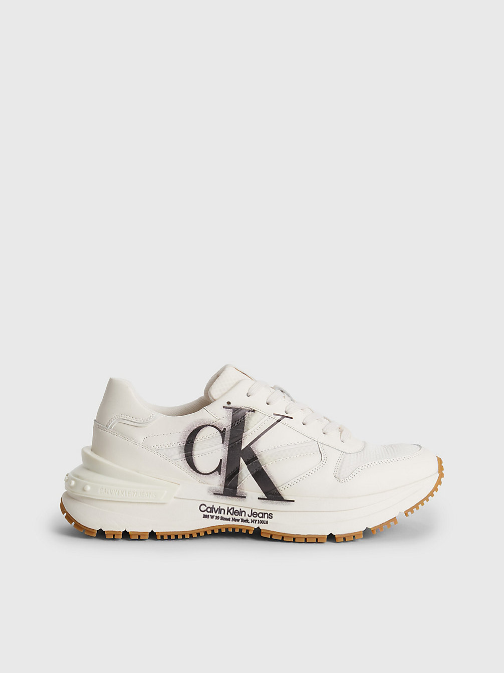 ANCIENT WHITE Leather Trainers undefined men Calvin Klein