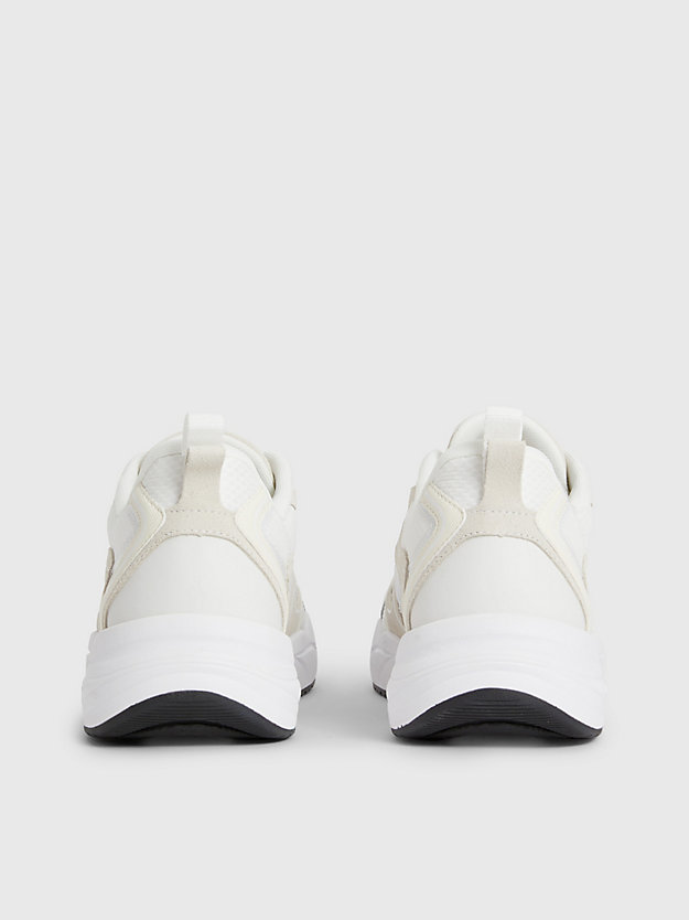 WHITE/CREAMY WHITE Sneakers aus Wildleder und Mesh für Herren CALVIN KLEIN JEANS
