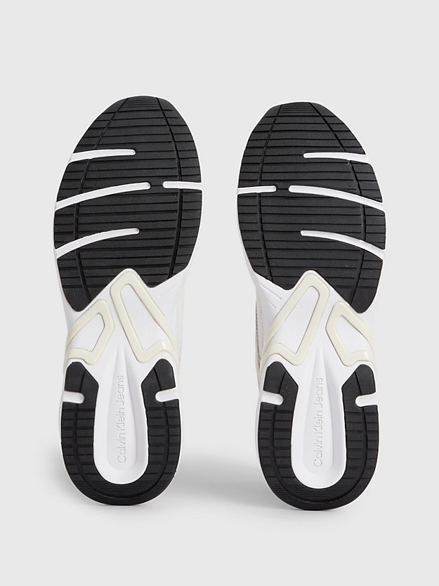 WHITE/CREAMY WHITE Sneakers aus Wildleder und Mesh für Herren CALVIN KLEIN JEANS