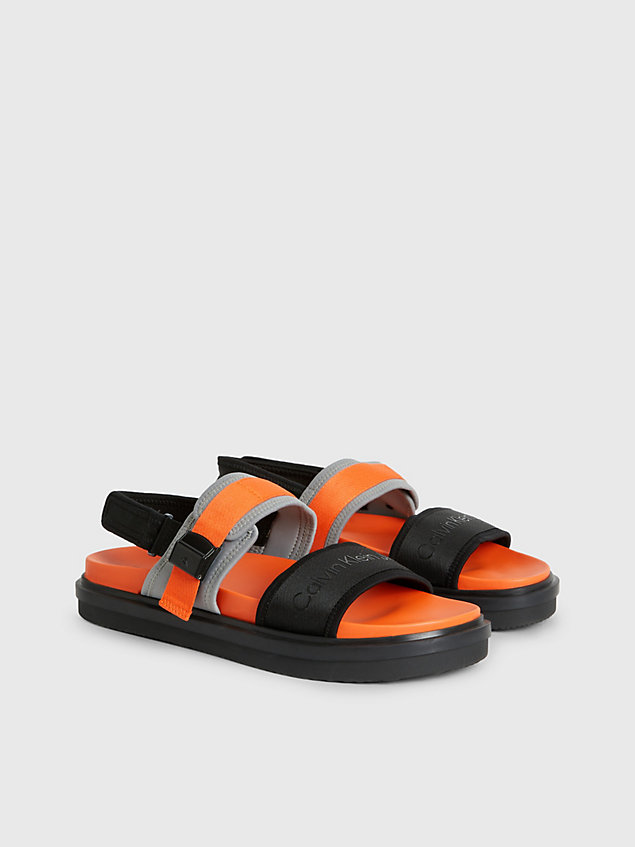 orange recycled sandals for men calvin klein jeans