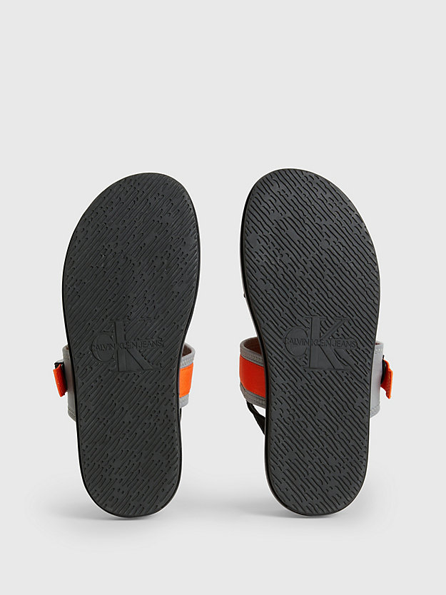 BLACK/ORANGE Recycled Sandals for men CALVIN KLEIN JEANS