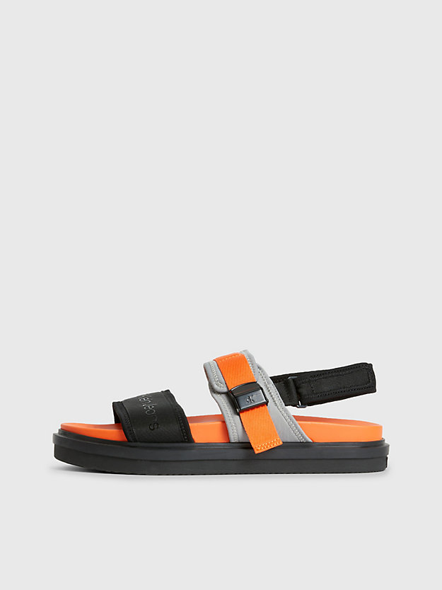 black/orange recycled sandals for men calvin klein jeans