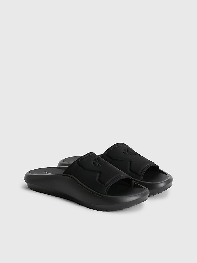 black recycelte hybrid-slippers für herren - calvin klein jeans