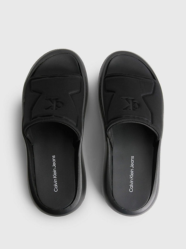 black recycelte hybrid-slippers für herren - calvin klein jeans