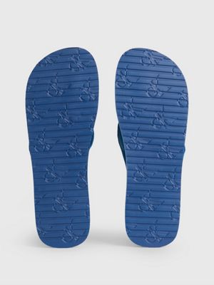 blue recycled flip flops for men calvin klein jeans