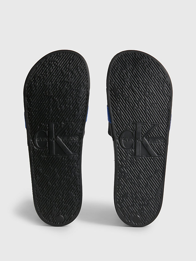 black gerecyclede ripstop sliders voor heren - calvin klein jeans