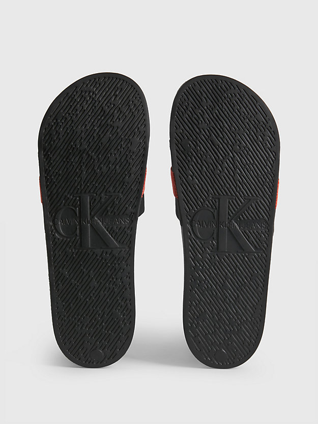 BLACK/ORANGE Slippers aus recyceltem Ripstop für Herren CALVIN KLEIN JEANS