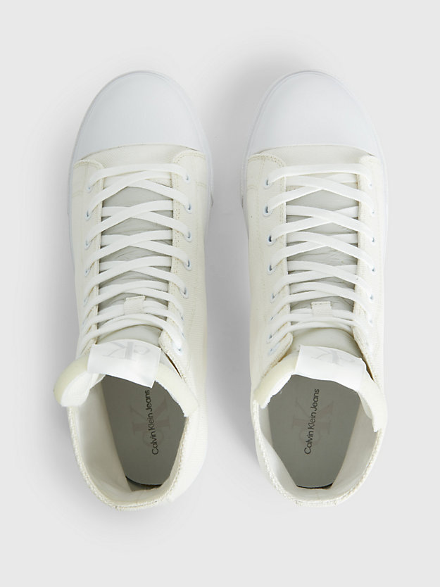 WHITE Recycled Canvas High-Top Trainers for men CALVIN KLEIN JEANS