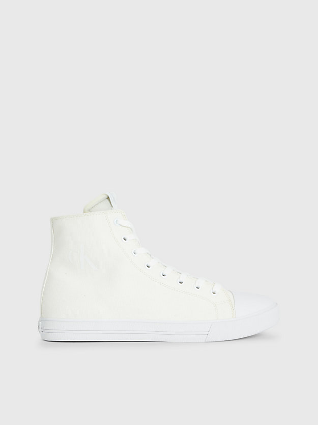 WHITE Recycled Canvas High-Top Trainers for men CALVIN KLEIN JEANS