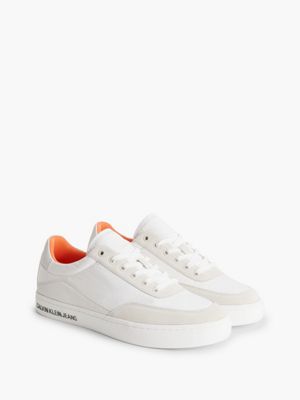 creamy white/white/firecracker trainers for men calvin klein jeans