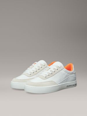 creamy white/white/firecracker trainers for men calvin klein jeans