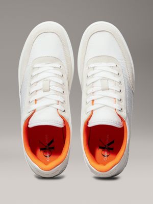 creamy white/white/firecracker trainers for men calvin klein jeans