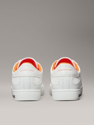 creamy white/white/firecracker trainers for men calvin klein jeans