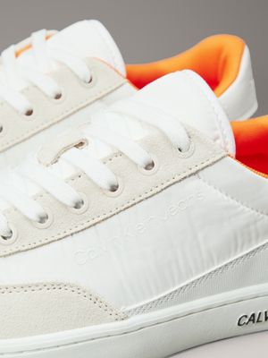 creamy white/white/firecracker trainers for men calvin klein jeans