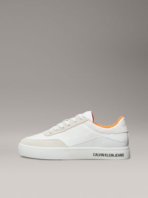 creamy white/white/firecracker trainers for men calvin klein jeans