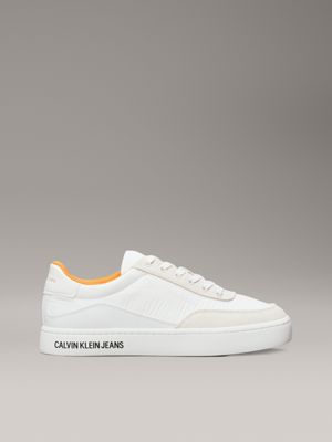 creamy white/white/firecracker trainers for men calvin klein jeans