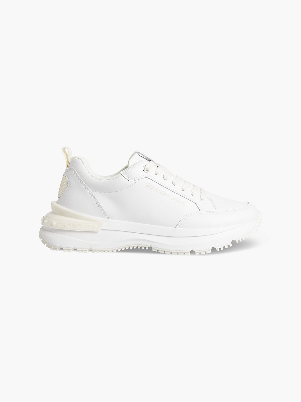 WHITE/IVORY Baskets Chunky En Cuir Recyclé undefined hommes Calvin Klein