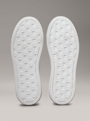 bright white/bitter chocolate leather trainers for men calvin klein jeans