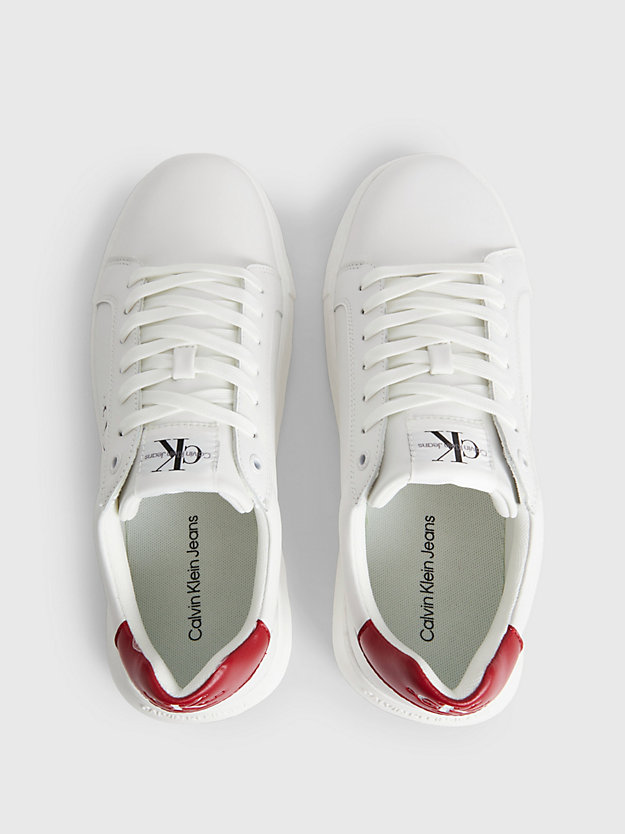 WHITE/MERLOT Leather Chunky Trainers for men CALVIN KLEIN JEANS