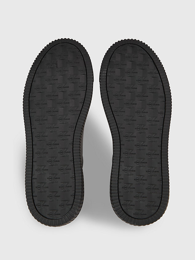 baskets en cuir black pour hommes calvin klein jeans