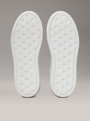 sneaker in pelle bright white/black da uomini calvin klein jeans