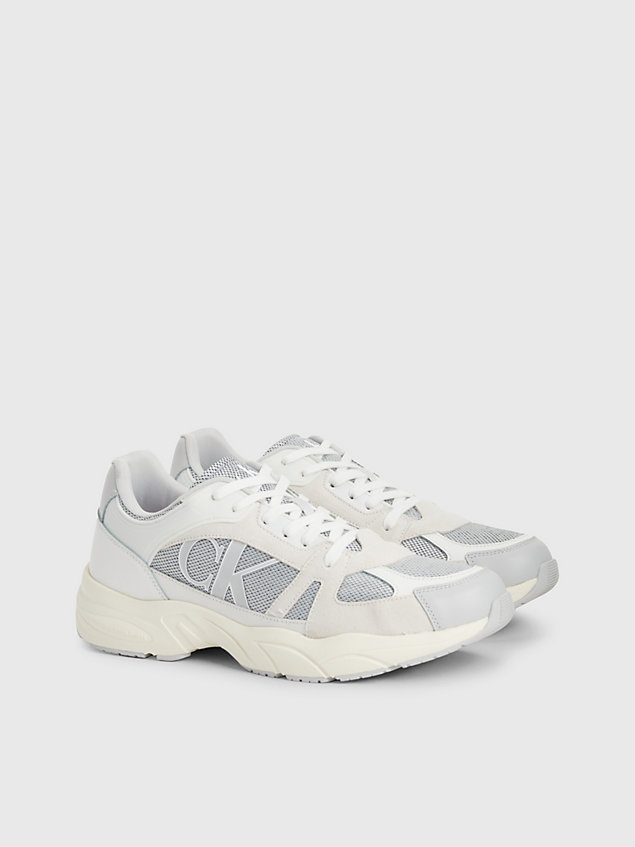 grey recycled mesh trainers for men calvin klein jeans