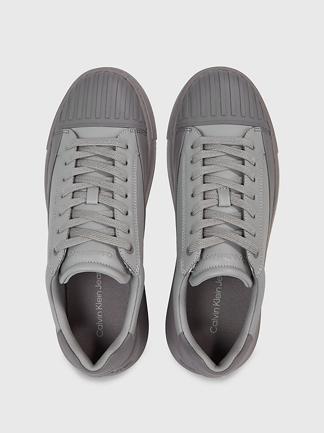 grey skórzane tenisówki dla mężczyźni - calvin klein jeans