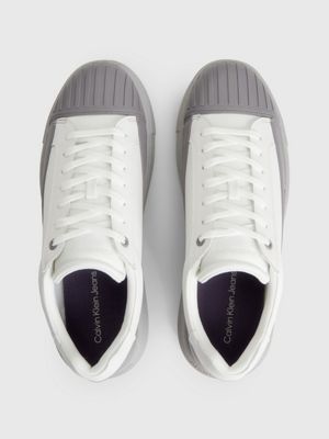 white leder-sneakers für herren - calvin klein jeans