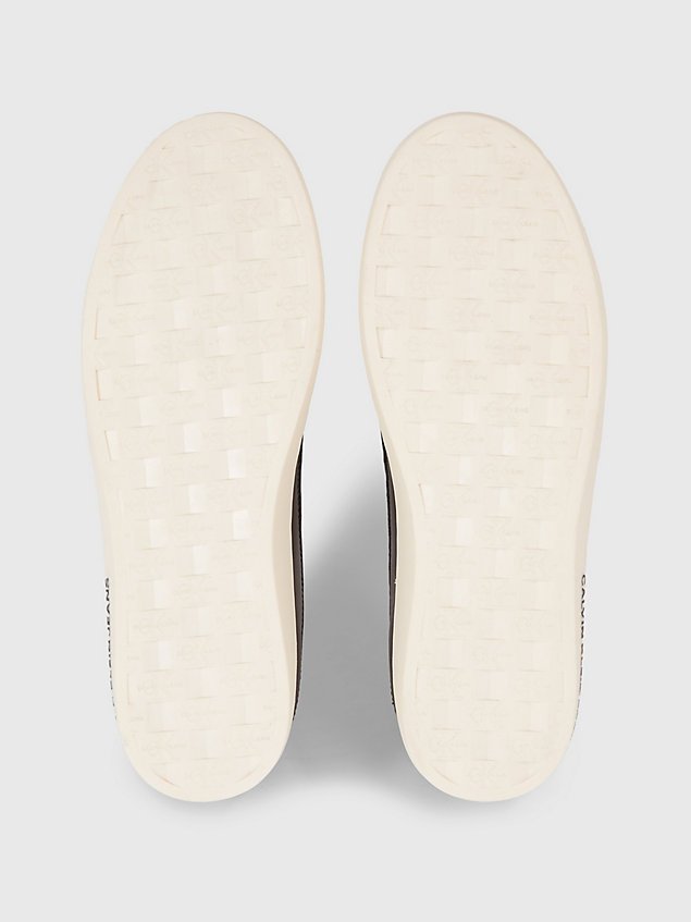 baskets en cuir avec logo white pour hommes calvin klein jeans