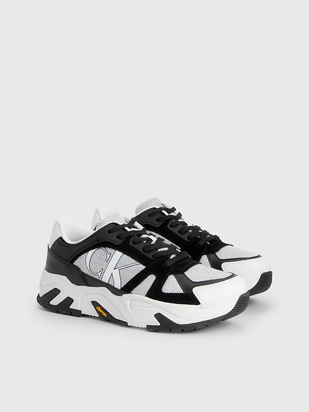 white leather vibram® chunky trainers for men calvin klein jeans