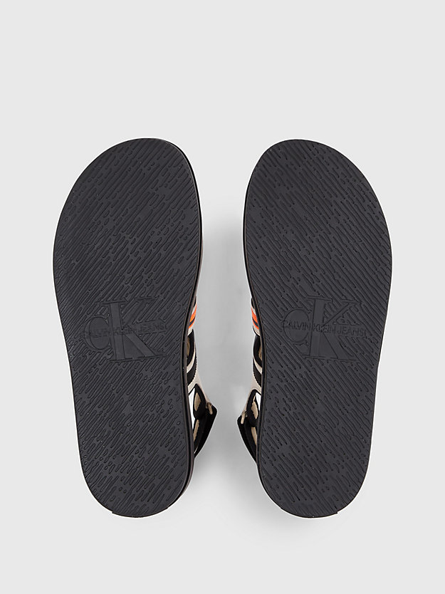EGGSHELL/BLACK Leather Sandals for men CALVIN KLEIN JEANS