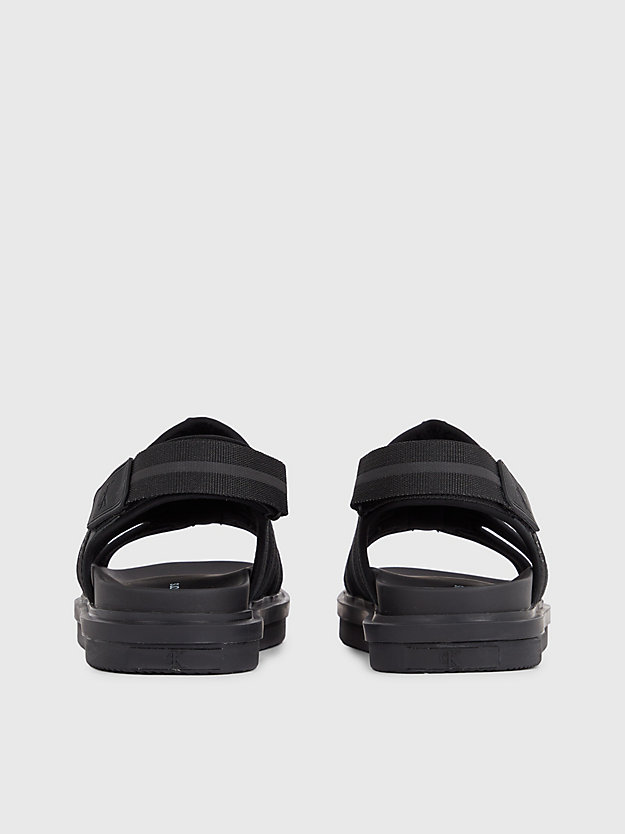 TRIPLE BLACK Leather Sandals for men CALVIN KLEIN JEANS