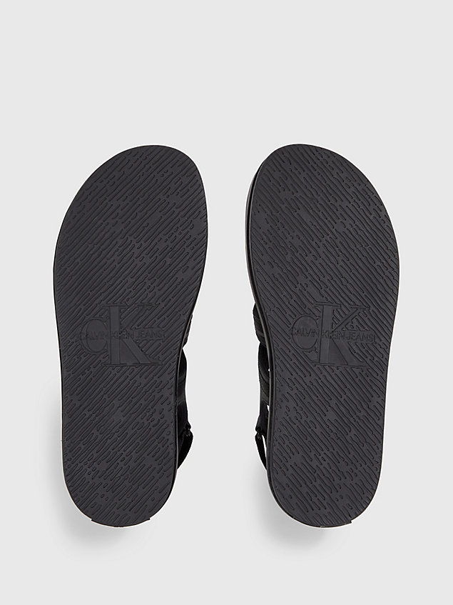 sandales en cuir black pour hommes calvin klein jeans