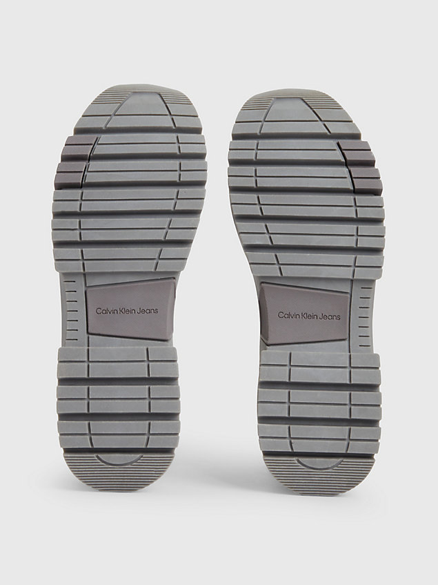 grey buty sportowe ze splotem dla mężczyźni - calvin klein jeans