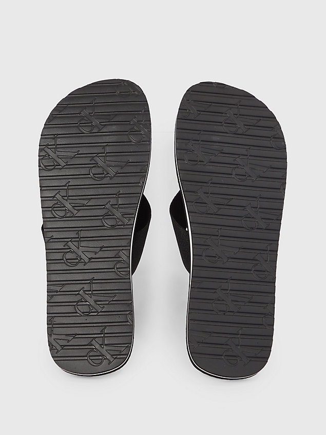 black flip-flops aus recyceltem canvas für herren - calvin klein jeans