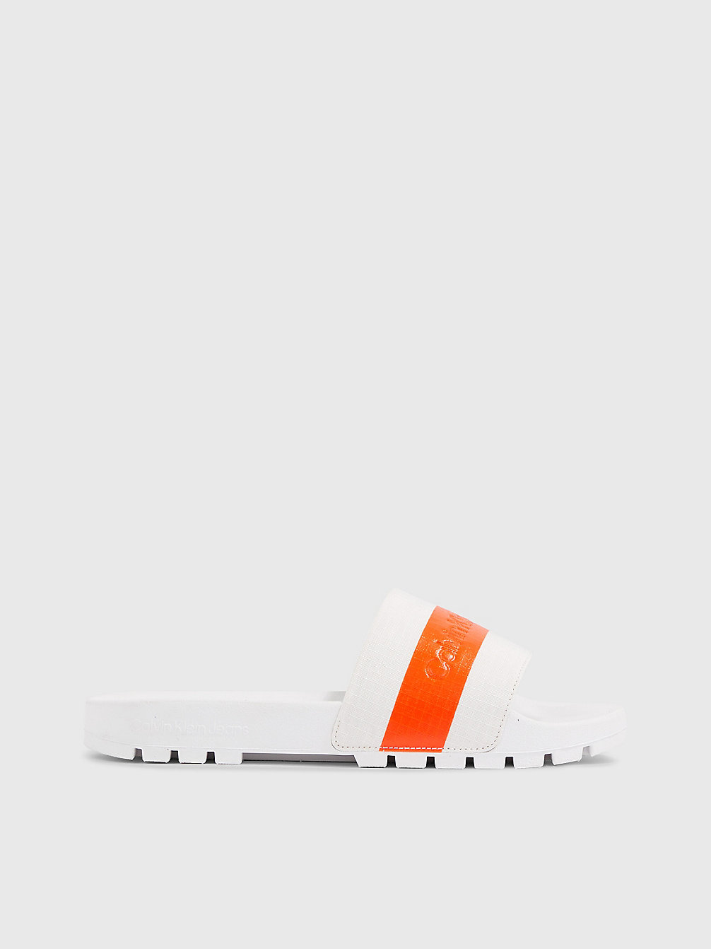 BRIGHT WHITE/SHOCKING ORANGE Ciabatte In Materiale Riciclato undefined Uomini Calvin Klein