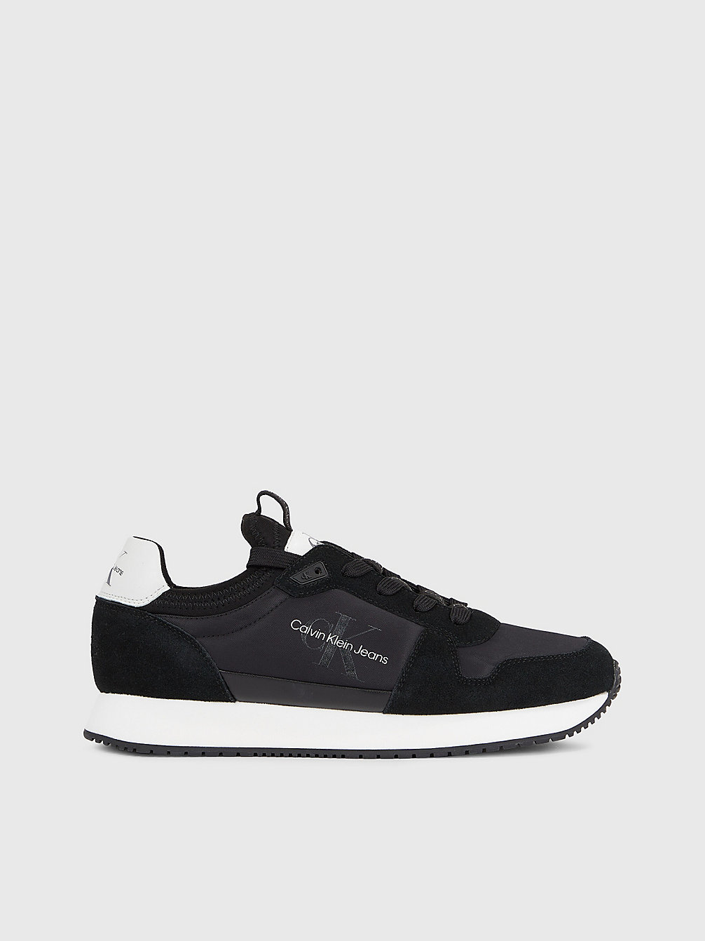 BLACK/BRIGHT WHITE Recycled Nylon Trainers undefined men Calvin Klein