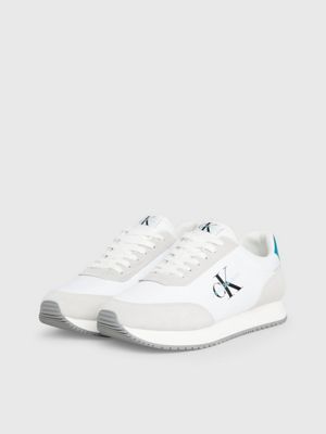 b white/oyster mushroom/tint logo trainers for men calvin klein jeans