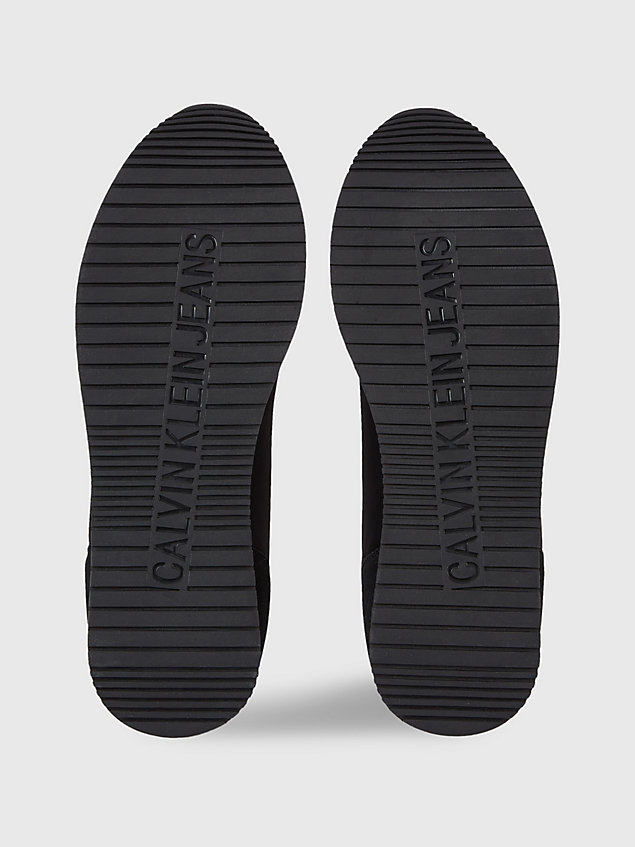 black tenisówki z logo dla mężczyźni - calvin klein jeans