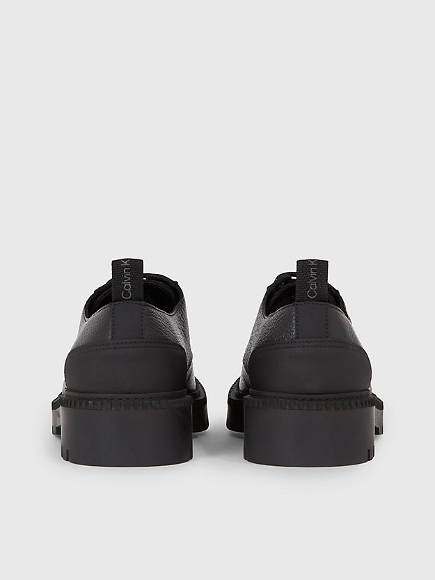 triple black leather lace-up shoes for men calvin klein jeans