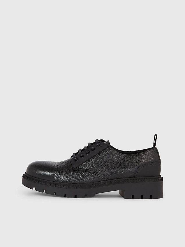 black leather lace-up shoes for men calvin klein jeans